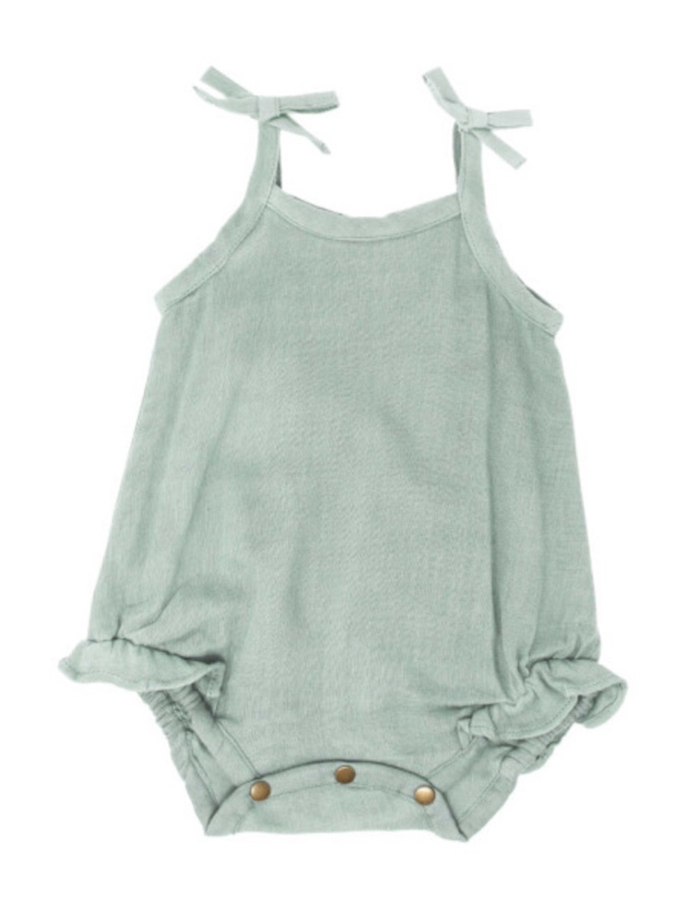 0-3m NWT L'ovedbaby Girls Organic Muslin Tie-Shoulder Bodysuit-Green Tea